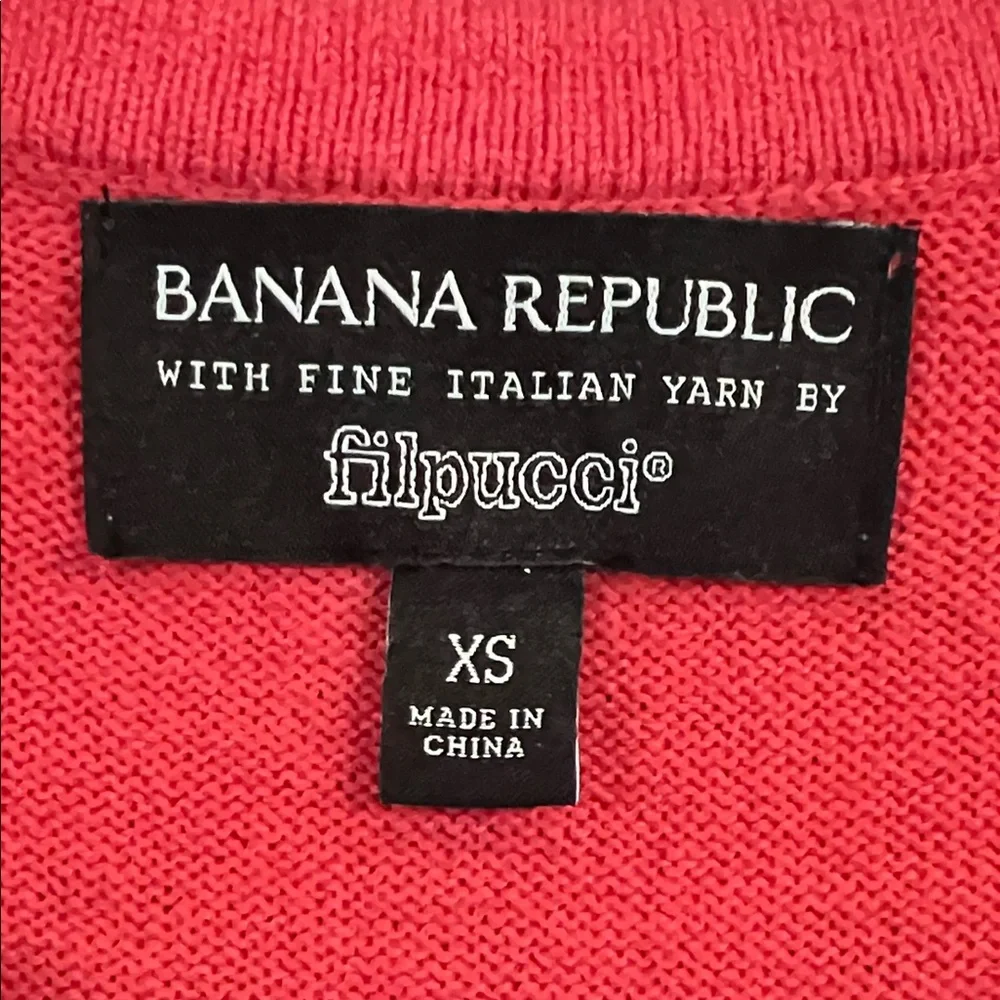 Banana Republic Filpucci Italian Yarn Wool Blend  Polo Style Sweater Top size XS - Picture 2 of 10